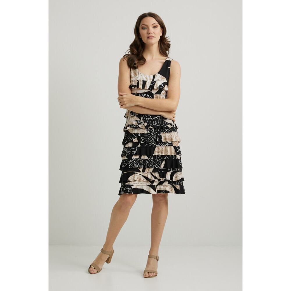 Joseph Ribkoff‎ Floral Knee-length Dress Women’s 12 Black